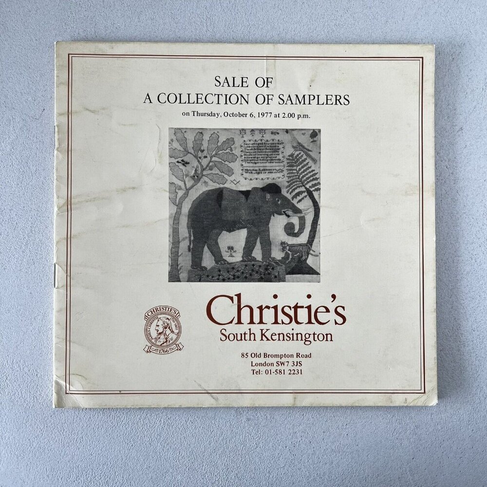 CHRISTIE'S South Kensington AUCTION CATALOG 1977 Samplers Collection Embroidery